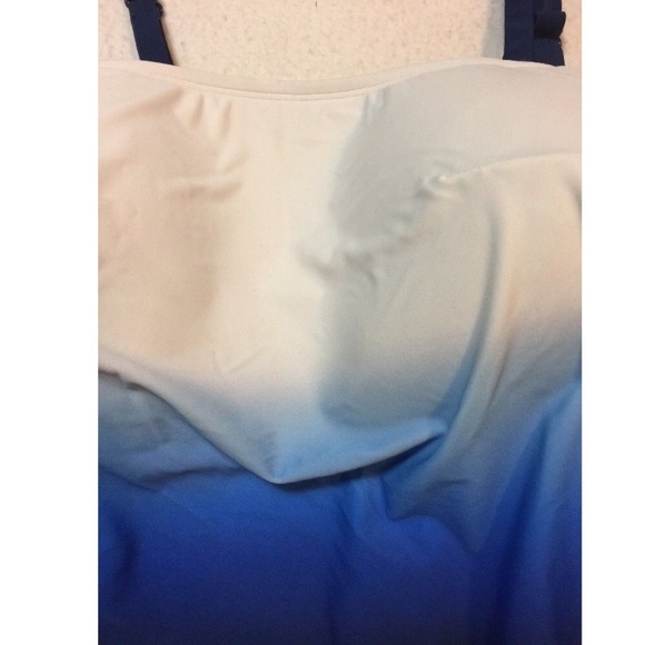 Lane Bryant 20 Tankini Top Ombré Shelf Bra Swim - Picture 4 of 8